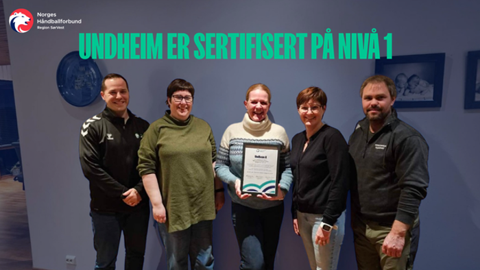 Undheim er sertifisert på Nivå 1.png