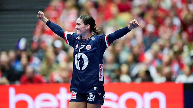 Stine Ruscetta Skogrand from Norway during the IHF World Women's Handball Championship match between Norway and France in the gold medal match in Jyske Bank Boxen in Herning, Denmark on Tuesday, December 17, 2023.. (Foto: Claus Fisker/Ritzau Scanpix)