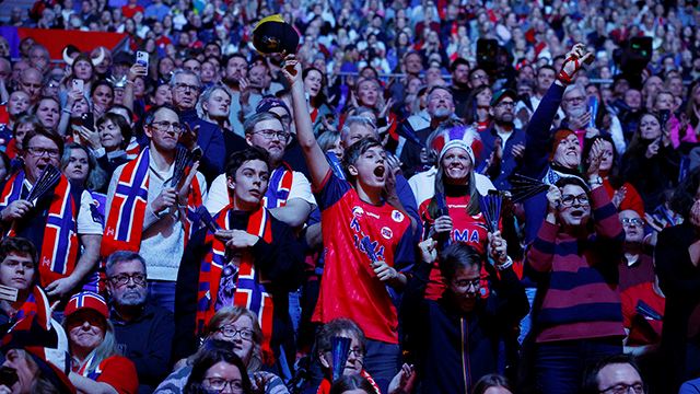 Handball - IHF Handball World Championships 2025 - Preliminary Round - Group E - Norway v Portugal - Unity Arena, Oslo, Norway - January 19, 2025
Norway fans during the match REUTERS/Susana Vera