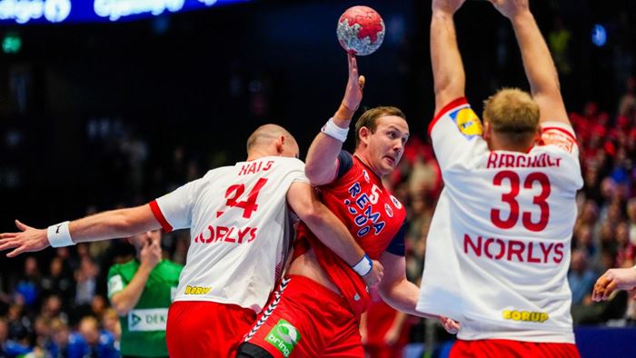 Sander Sagosen ble Norges toppscorer mot Norge med ni mål.  20253010 Sander Sagosen..jpg