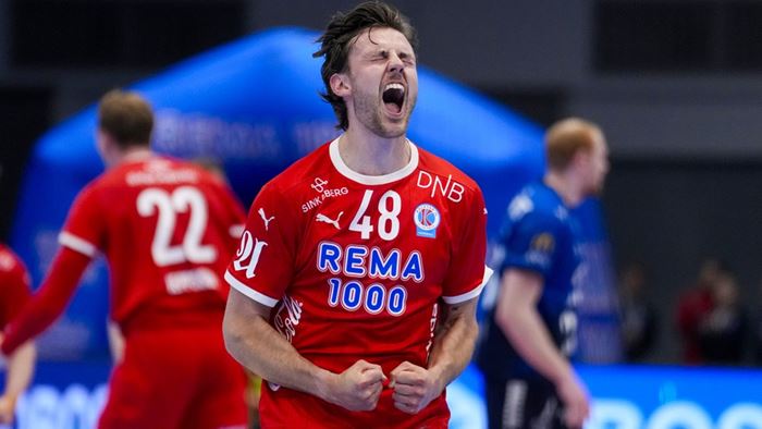 Trondheim 20260523. 
Sigvaldi Gudjonsson under Rema 1000-ligaen sluttspill finale 1/2, Kolstad - Drammen i Kolstad Arena.
Foto: Ole Martin Wold / NTB