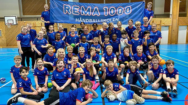 Lagbilde fra REMA 1000 Håndballskole i Kragerø