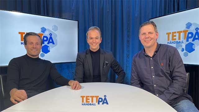Hans Fredrik Cordt-Hansen (t.v.), Thomas Karlsen og Henrik Wilhelmsen (t.h) leder Tett på på handballtv.com. Thomas Karlsen, Hans Fredrik Cordt-Hansen og Henrik Wilhelmsen er klare for å lose deg gjennom årets REMA 1000-liga for menn og kvinner.