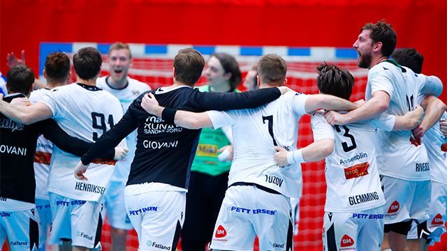 Runar kunne juble for storseier over Sakarya i European Cup. Her fra en tidligere kamp. Runar jubler for seier mot Drammen