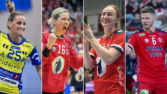 Anniken Obaidli, Katrine Lunde, Stine Bredal Oftedal og Sebastian Barthold er blant de nominerte. Foto: NTB 20240612 Nominerte til EHF Excellence awards 2024.jpg