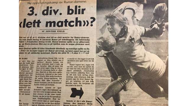 Mette spilte på Runar sitt damelag Mette spilte på Runar sitt damelag