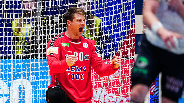 Fornebu 20250115.
Norges Torbjørn Sittrup Bergerud under VM-kampen i håndball mellom Norge og Brasil i Unity Arena.
Foto: Beate Oma Dahle / NTB