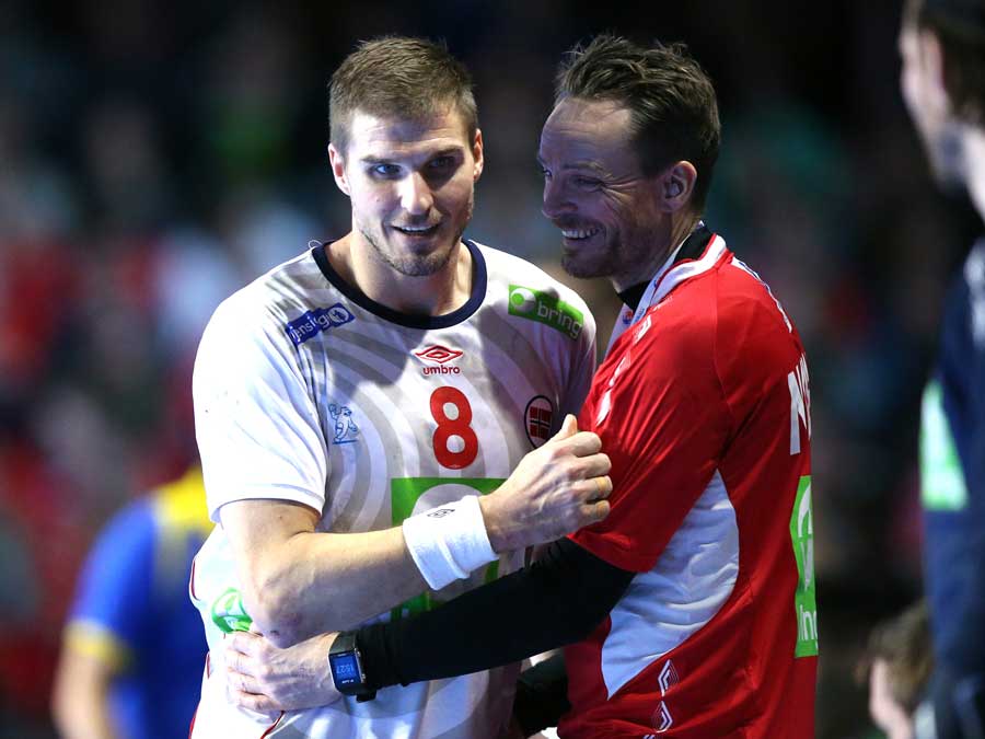 Bjarte Myrhol og Christian Berge. Foto: S. Pillaud France Handball 2017 Bjarte Myrhol og Christian Berge. Foto: S. Pillaud France Handball 2017