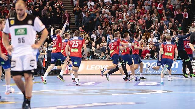 Norsk jubel og tysk skuffelse i semifinalen. Foto: Lise Åserud, NTB scanpix 20190125-LMS-jubel-Foto-Lise-Åserud-NTB-scanpix.jpg
