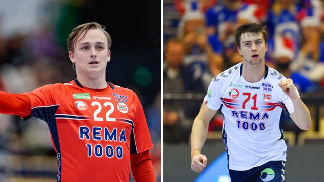 Tobias Grøndahl og Alexandre Blonz er nominerte i kåringen av årets unge, mannlige håndballspiller.Foto: NTB IMG_6467