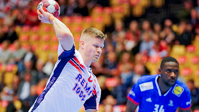 Sebastian Barthold ble kåret til Norges beste spiller i kampen mot Frankrike. Foto: Henning Bagger/Ritzau Scanpix / NTB 20220319 Sebastian Barthold.png