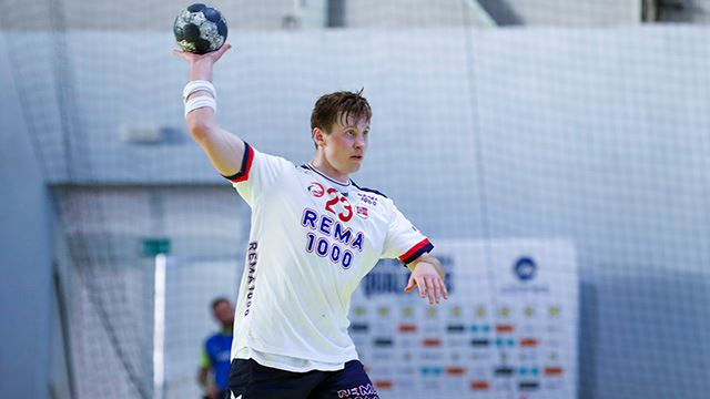 Hlohovec, Slovakia 20230426.
Gøran Johannesen i EM-kvalifiseringskampen i håndball for herrer mellom Slovakia og Norge .
Foto: Nikola Krstic / NTB
