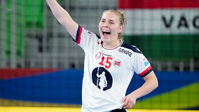 Vilde Mortensen Ingstad under gruppespillkampen i EM mellom Sveits og Norge i Stožice Arena.