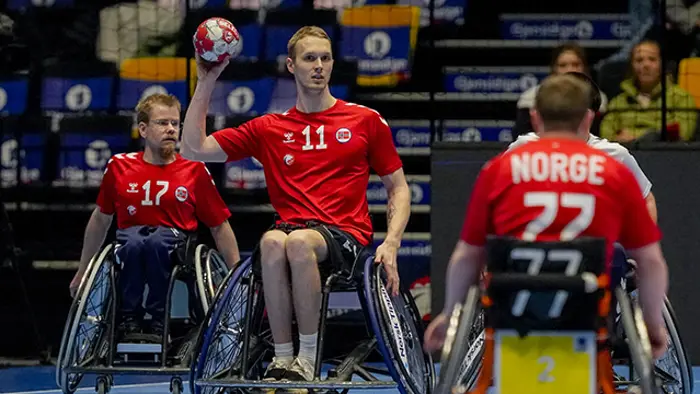 under håndballandskampen mellom Norge og USA i Gjensidige Cup i Trondheim Spektrum søndag.