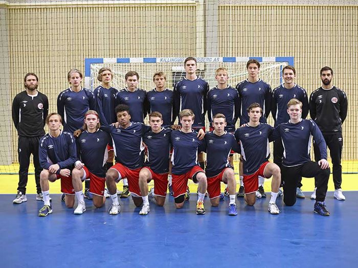Lagseier mot Slovenia, her er laget fra ScandIberico-turneringen i oktober 2017. Foto: NHF 20171029-LM00-ScandIberico.jpg