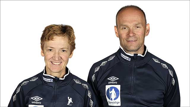 Trenerne Vigdis Holmeset og Geir Oustorp. Foto: Svein André Svendsen/NHF 20180620-LK98-Holmeset,-Oustorp.jpg
