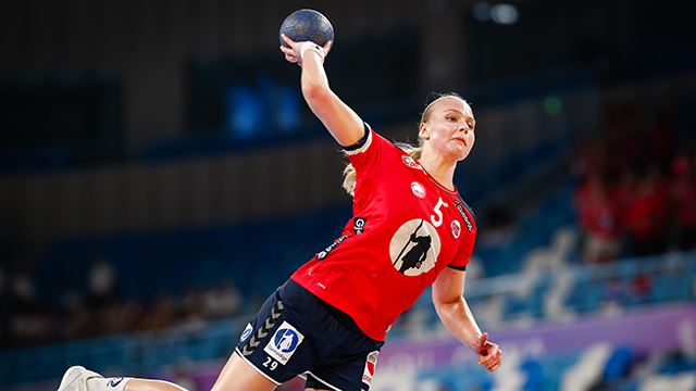 Mali Haldorsson ble toppscorer for Norge i kampen mot Ungarn. Her fra en tidligere kamp i mesterskapet. , Norway vs Argentina, Women's Youth (U18) World Championship, Chuzhou, China, 16.08.2024, Mandatory Credit © Sasa Pahic Szabo / kolektiff