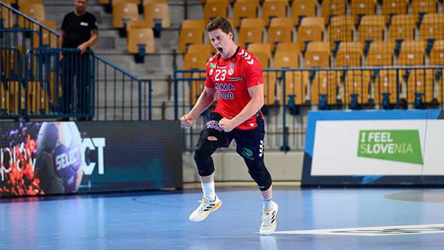 Axel Skaarnæs er tatt ut til nok en samling med Juniorgutta. Bildet er fra EM i Slovenia i sommer. 20240715 Axel Skaarnæs.jpg