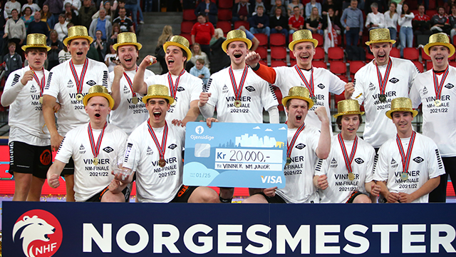 Det var Melhus som til slutt kunne juble for seier i NM finalen! Foto: Christoffer Andersen/NTB NM-finale-G20