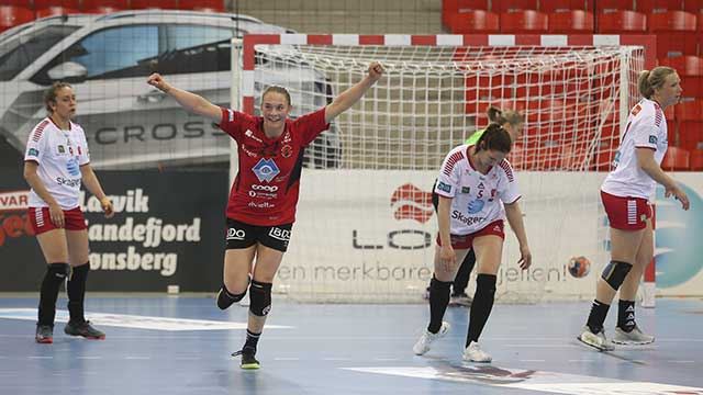 Molde var eneste lag som vant på bortebane. Ragnhild Valle Dahl ble toppscorer for Molde med ni mål. Foto: Svein André Svendsen/NHF 20190423-Molde-Dahl,-Ragnhild-Foto-Svein-André-Svendsen.jpg