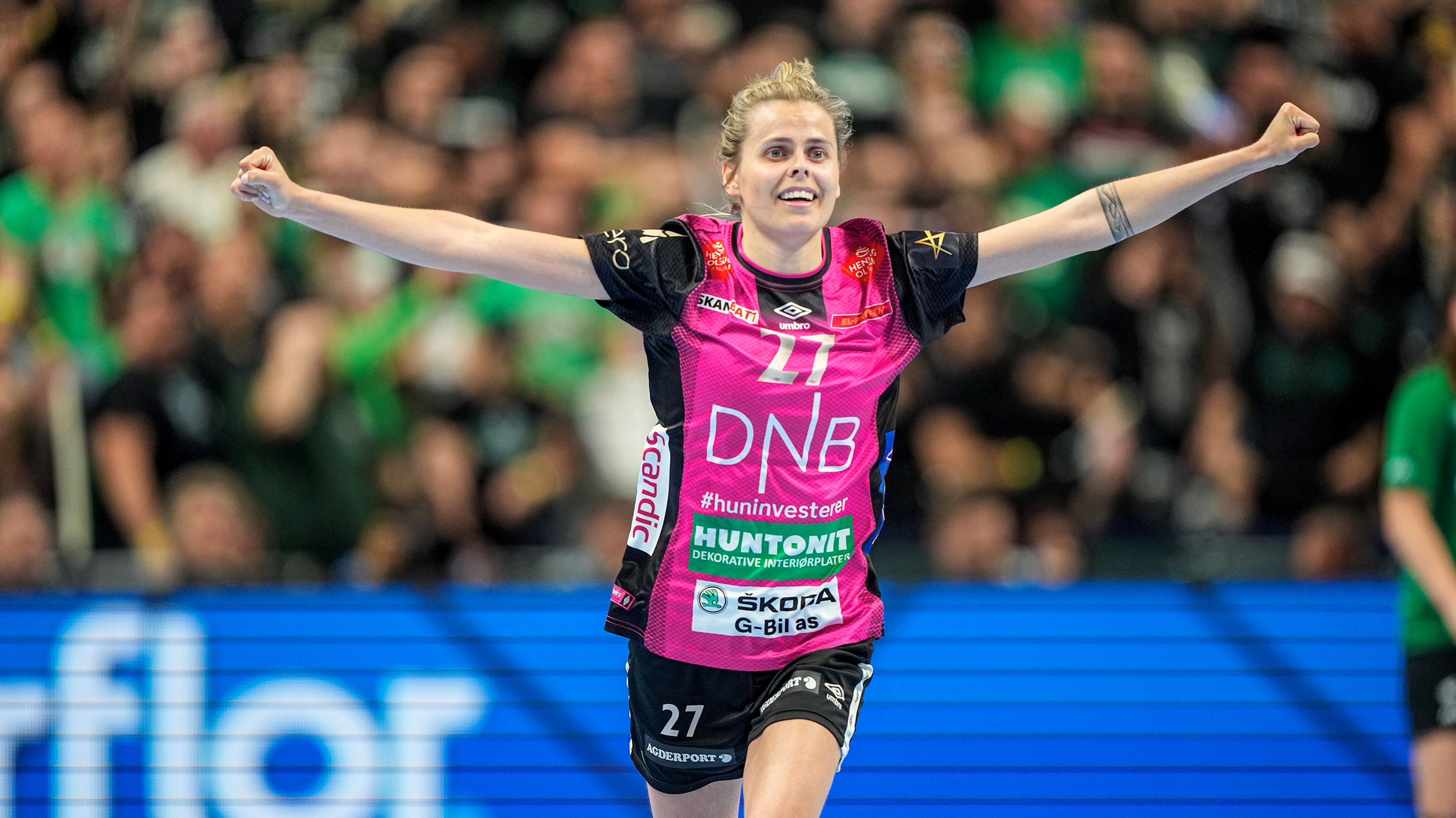 Budapest, Ungarn 20230604.
Vipers Sunniva Amalie Næs Andersen under finalen i Champions League i håndball mellom Vipers og Ferencvárosi TC i MVM Dome Budapest.
Foto: Beate Oma Dahle / NTB