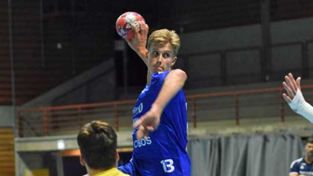 Hermann Vildalen ble Drammens toppscorer med åtte mål i kampen mot Aarau. Her fra en tidligere kamp. Herman Vildalen