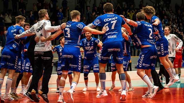 Med seier over rumenske Focsani er Nærbø ett steg nærmere kvartfinale i Europacupen. Jubel
