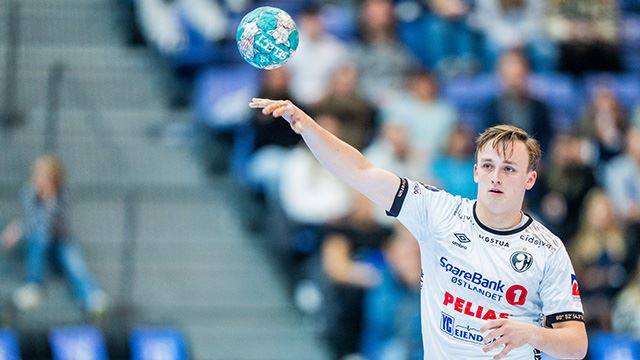 Tobias Schjølberg Grøndahl scoret ti mål og ble kåret til banens beste spiller. 2023 Tobias Grøndahl Elverum.jpg