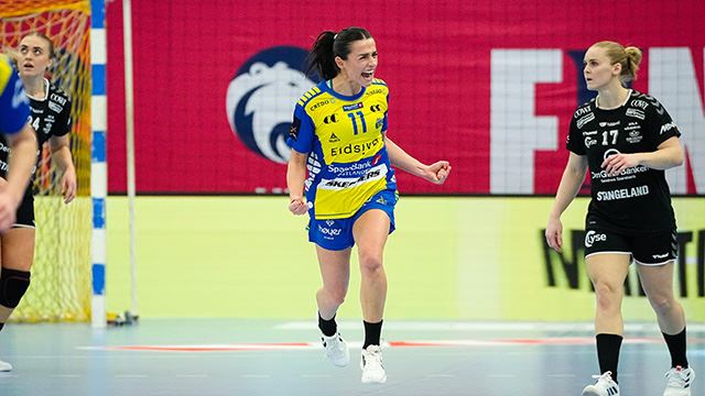 Storhamar og Tina Abdula er klare for finale mot Vipers etter storseier mot Sola. Arendal 20240224.
Storhamars Tina Abdula under andre semifinale for kvinner i NM i håndball mellom Storhamar og Sola i Sør Amfi.
Foto: Beate Oma Dahle / NTB