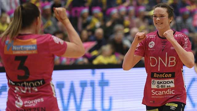 Kari Brattset ble toppscorer for andre kamp på rad. Her mot Larvik onsdag. Foto: Svein André Svendsen/NHF 20180411-Vipers-Brattset,-Kari.jpg