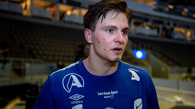 Stavanger 20220521.
Nærbøs Tord Haugseng etter håndballkampen mellom Nærbø og Baia Mare i DNB arena.
Foto: Carina Johansen / NTB