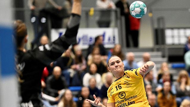 Maja Magnussen og Sola er klar for gruppespillet i EHF European League. Bildet er fra NM-kampen i midtuka. Maja Magnussen, Sola.