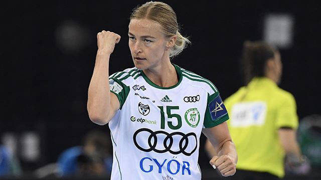 Stine Bredal Oftedal kunne knytte neven og juble for bronsemedalje i Champions League. Bronsefinale i Champions League mot CSKA