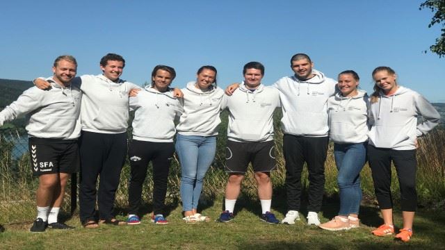 Stian, Markus, Fredrik, Marte, Marius, Adrian, Nora og Eirin representerte alle håndballen under årets NOA. 640_NOA2019.jpg