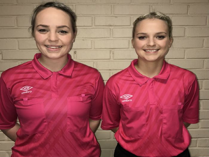 Malene og Celine er et av dommerparene som er klare for dommergruppe 1 og 2. divisjon. RosvoldEidhammer.jpg