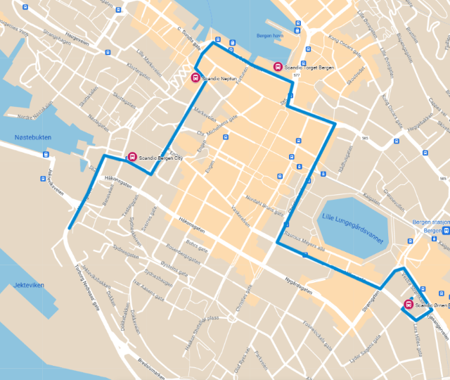 Kjøresløyfe Veteran NM Bergen Sentrum